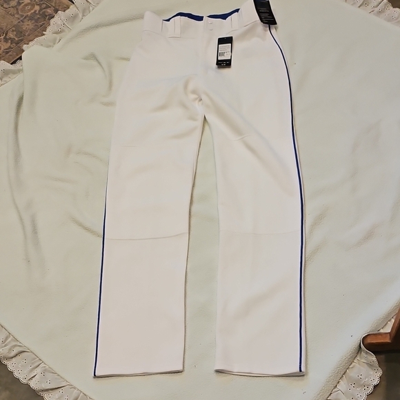 Mizuno Other - New W Tag Mizuno Baseball Pants MVP Pro Piped Adult Large White w/ Blue Piping